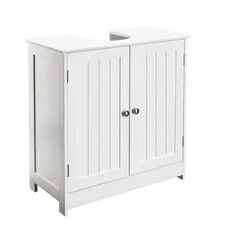 Pedestal Under Sink Storage Floor Cabinet Bathroom Vanity Organizer with 2 Doors