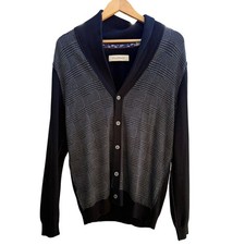 Tommy Bahama Silk Cardigan sweater gray black Size Small