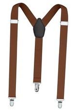 Men's Suspender - Adjustable Y-Back Clip-On Suspenders for Men with Brown