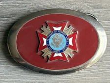 Vintage VFW Veterans of Foreign Wars Military Belt Buckle A.S.