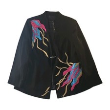 Vintage Pink Blue  Gold Embellished AS HRO Rhinestone/ Beaded Blouse - Size 16W