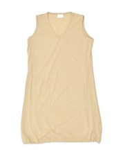 DIADORA Womens Sleeveless T-Shirt Dress UK 10 Small Beige Cotton KV04