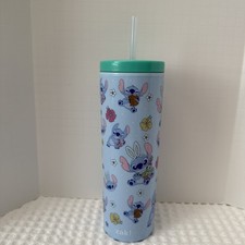 Zak Designs 22.5oz Stitch Double Wall Durable Plastic Bravo Tumbler with Straw.