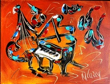 JAZZ  ABSTRACT ARTWORK DECO canvas painting  Original Oil Painting G8788