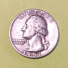 1957 Washington Quarter 25C Circulated Silver Uncertified US Coin