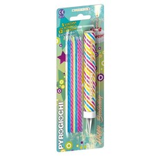 Fontana pirotecnica per torte e 12 candeline Pyrogiochi Happy Birthday