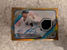 2022 Bowman Chrome- Chrome Autograph Relics Luis Gil #BCAR-LG Gold Refractor /50