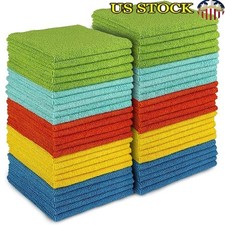 Soft Absorbent Microfiber Cleaning Cloths Reusable Kitchen Bathroom Dusting New
