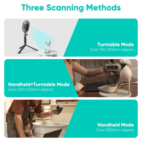 Scanner 3DMakerpro Mole 3D Premium 10FPS vitesse de numérisation couleur réaliste D3S4 - Photo 5/12