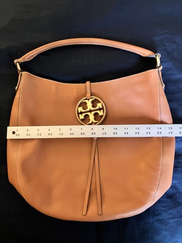 Tory Burch Metal Miller Hobo Bag In Brown No Extended Strap - Picture 14 of 22