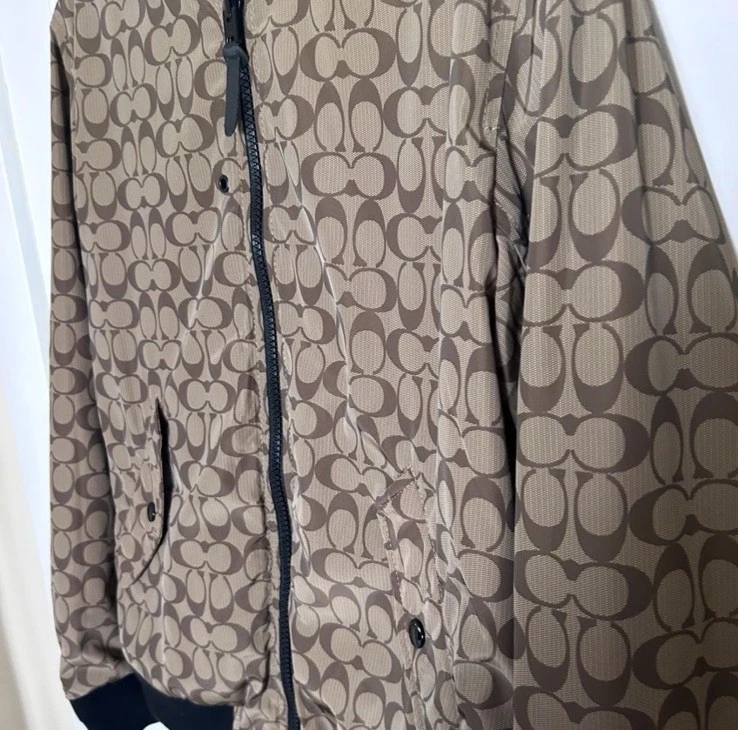 Coach Reversible Bomber Jacket Signature Monogram Ma 1 Coat Sweater Gucci LV - Image 4 of 4
