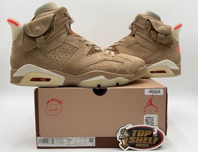 Nike Air Jordan Retro 6 Travis Scott British Khaki 2021 Size 11 Authentic Used 