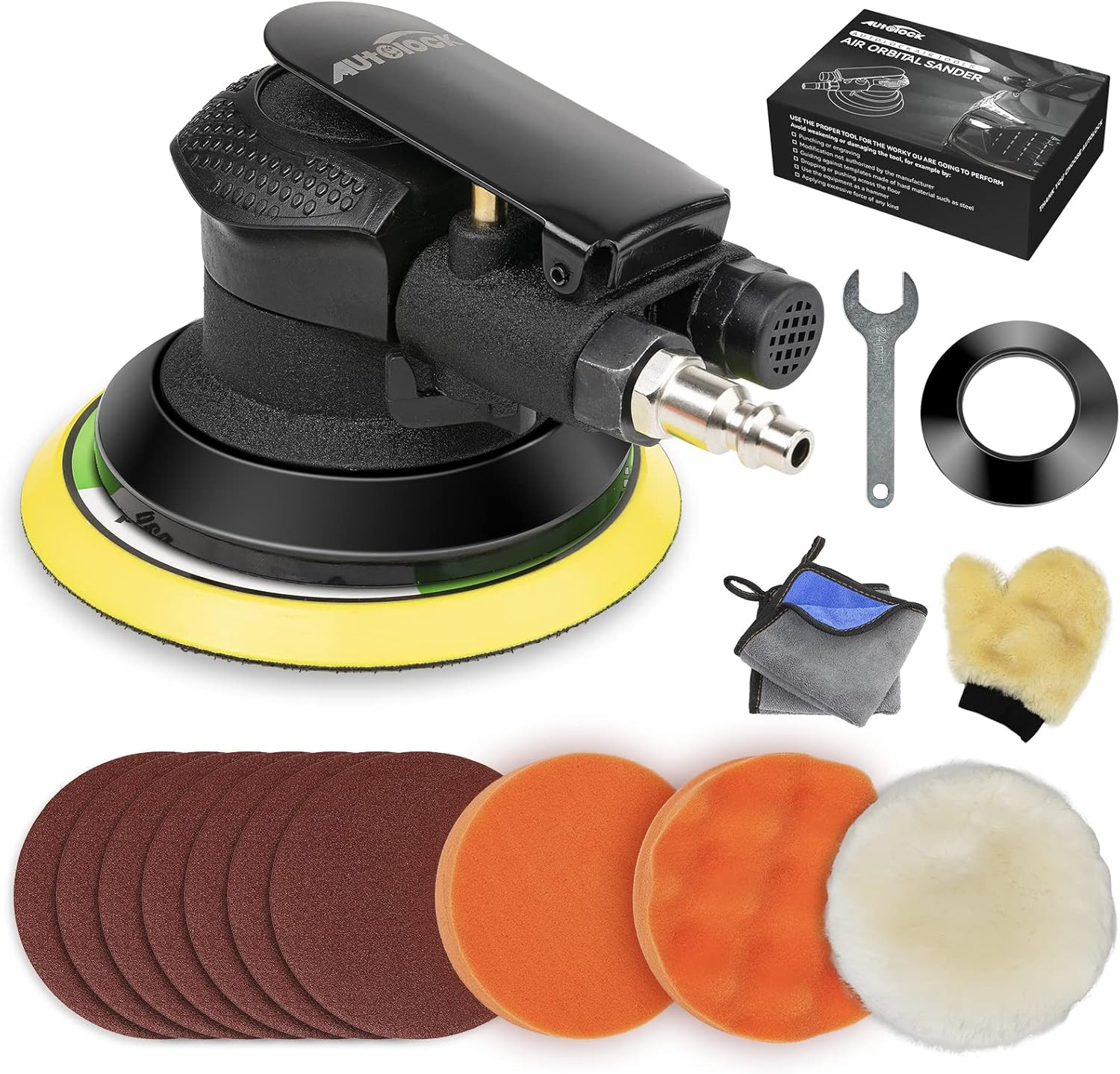 5 Inche Air Random Orbital Sander, Pneumatic Palm Car Sander
