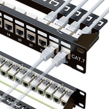 10Gbps Cat7 Patch Panel 24 Port, RJ45 Through Coupler 1U Shielded Patch Panel...