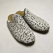 Sabah Baba Womens 39 Turkish Handmade Hair-On Cow Leather Slip-On Shoes Dots