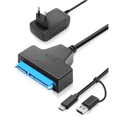 Sata USB Adapter für 2,5''/3,5'', HDD/SSD Externen/Internen Festplatten Adapter...