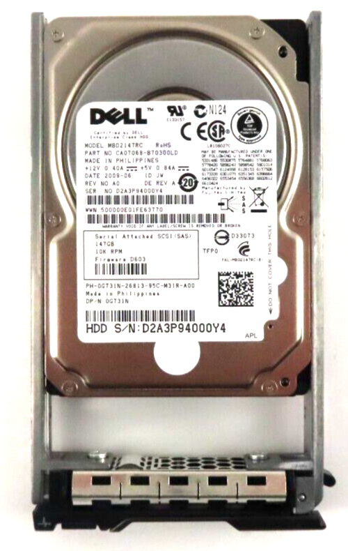 146GB SAS 2.5"" 10K 6Gb/s 16MB HDD - G731N / MBD2147RC