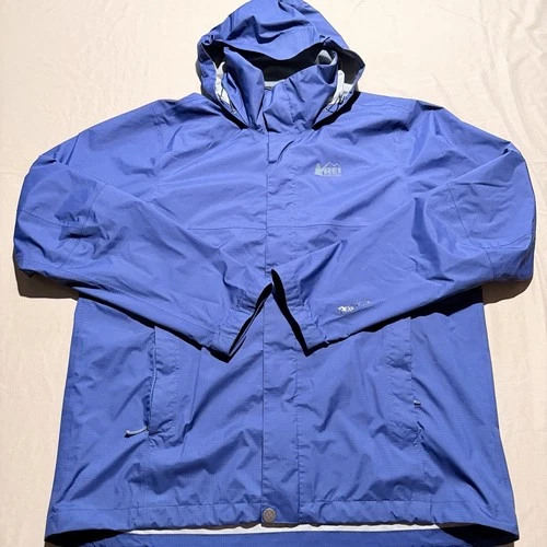 REI Co-Op Peak 2.5L Waterproof Rain Jacket Mens XL Blue Hooded Hiking Shell - product listing photo