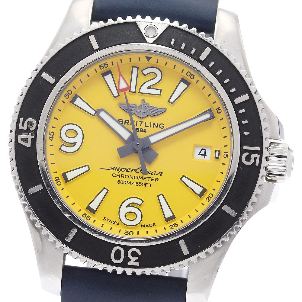 BREITLING Super Ocean 42 A17366 Date yellow Dial Automatic Men's Watch_931995
