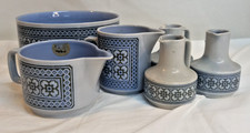 Hornsea Pottery Blue Tapestry Bowl & Jugs X 6 Pieces GC Collectable Mixed Bundle
