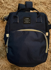 Land Traveling Share Diaper Bag Travel Backpack Large Capacity   Navy Blue