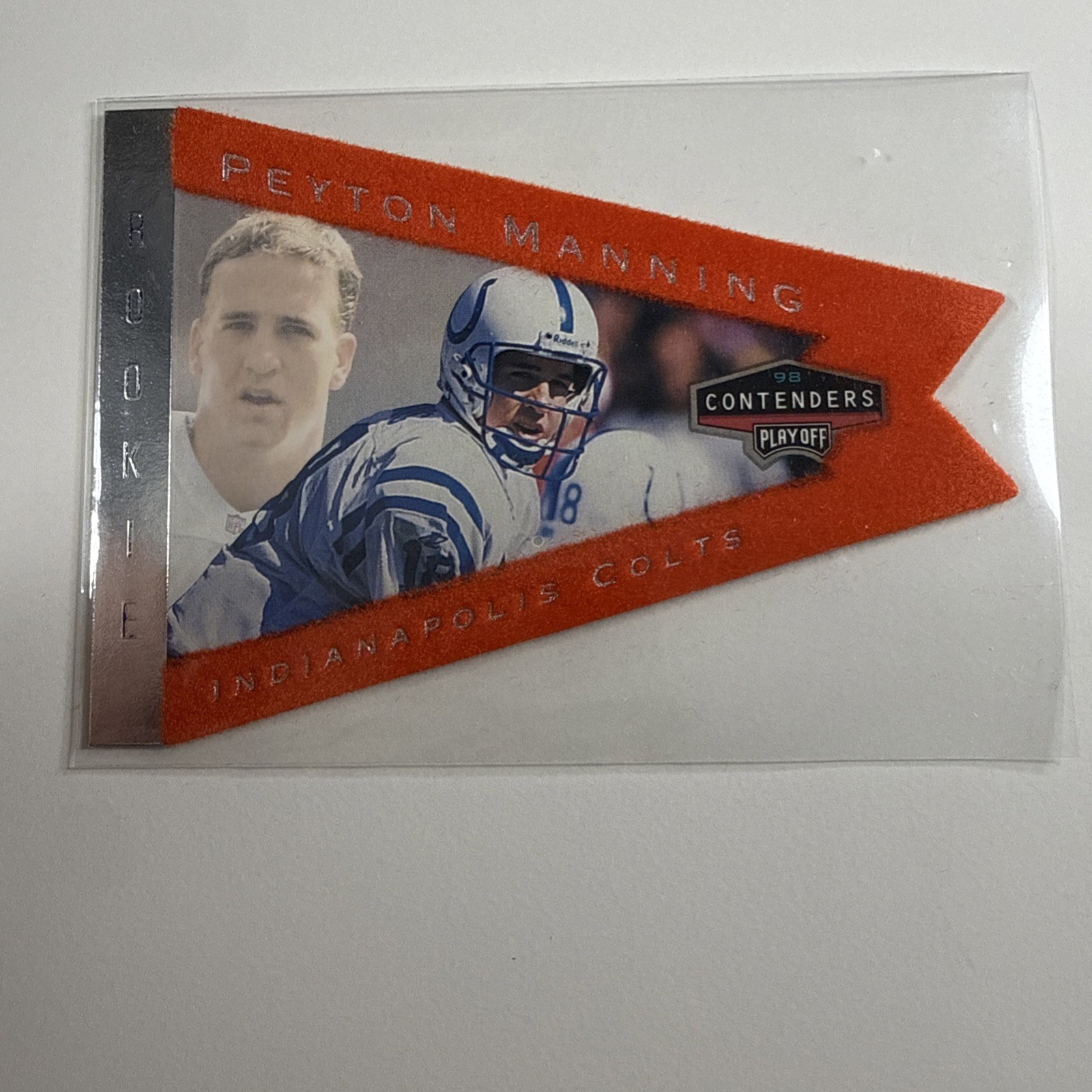 1998 Playoff Contenders: Pennants Orange Felt #42 Peyton Manning