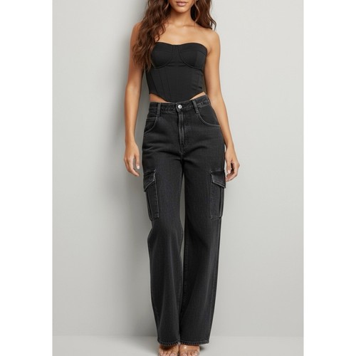 $248 NWT AGOLDE Minka Cargo Pants, Spider, 27” - Picture 2 of 10