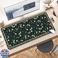 DONBEIDIU Floral and Butterfly Gaming Mouse Pad, Large Mouse Pad for Desk, Ex