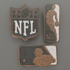 Sports Series NFL NBA MLB Embroidered Iron On Ready Patch 3pc brown white black
