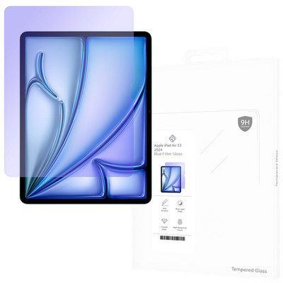 Panzerfolie Schutzglas Apple iPad Air 13 (M2 2024) Displayschutz - Cazy - Blau