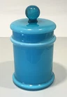 Rare tall version hand blown blue 60's Carlo Moretti Murano glass lidded jar