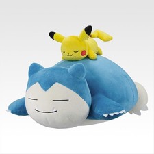 Japan Authentic 2025 Pokemon Collection Kuji Snorlax Pikachu Plush