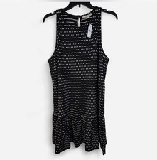 LOFT Polka Dot Mini Dress in Black & White Size XL NWT sku=2331