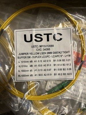 1M Duplex Fiber Optic Jumper - LC/UPC to LC/APC