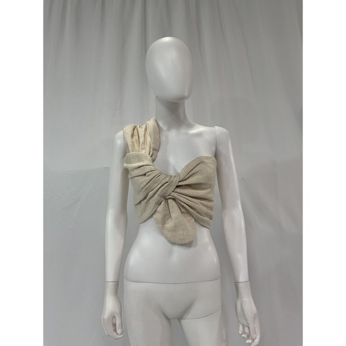 Jbq 'Sol' White One Shoulder Linen Top Size M - NWT - Picture 2 of 4
