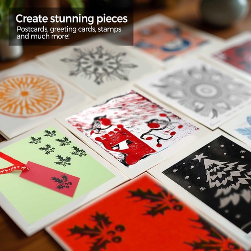 5 Water-Based Block Printing Inks - Black, Blue, Red, White & Yellow - Picture 2 of 7