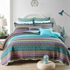 Newlake Striped Jacquard Style Cotton 3-Piece Patchwork Bedspread Quilt Sets,.