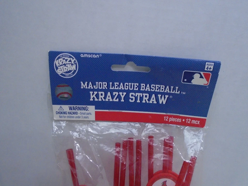 St Louis Cardinals MLB béisbol deporte 12 piezas fiesta favor plástico pajitas locas Foto 2 de 4