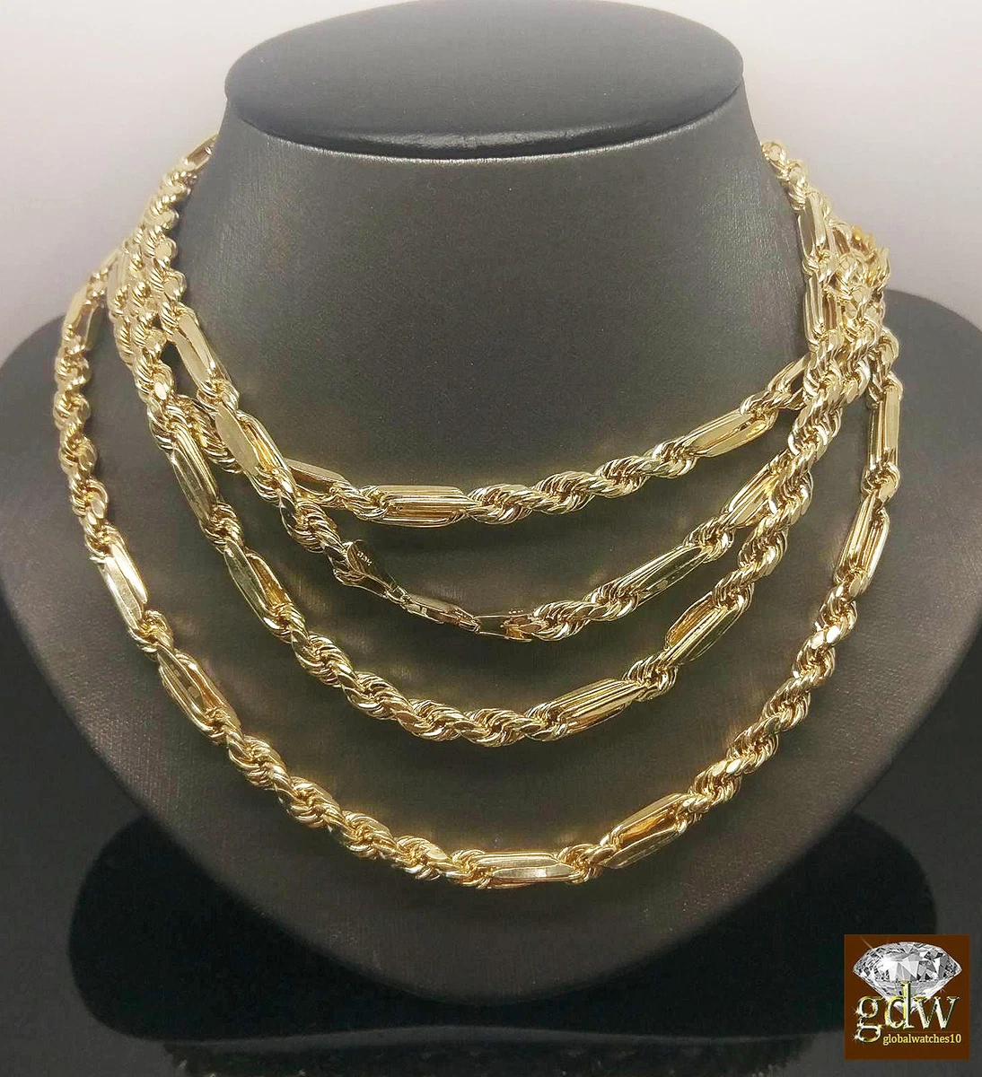 Real 10k Yellow Gold Milano Rope Chain Necklace 5mm 22 inch Free