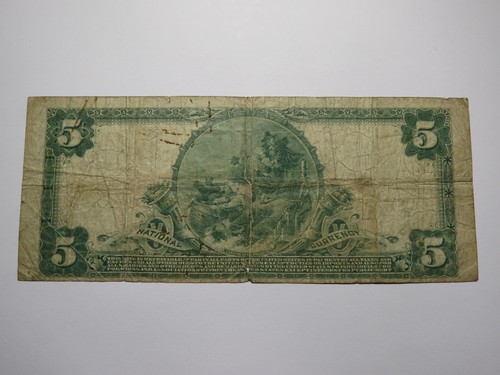 $5 1902 Albuquerque New Mexico NM National Currency Bank Note Bill Ch. #12485 - Picture 3 of 3