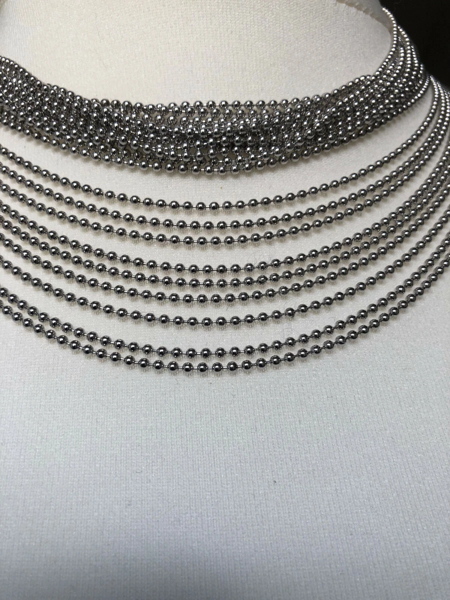 Sterling silver multi strand best sale necklace