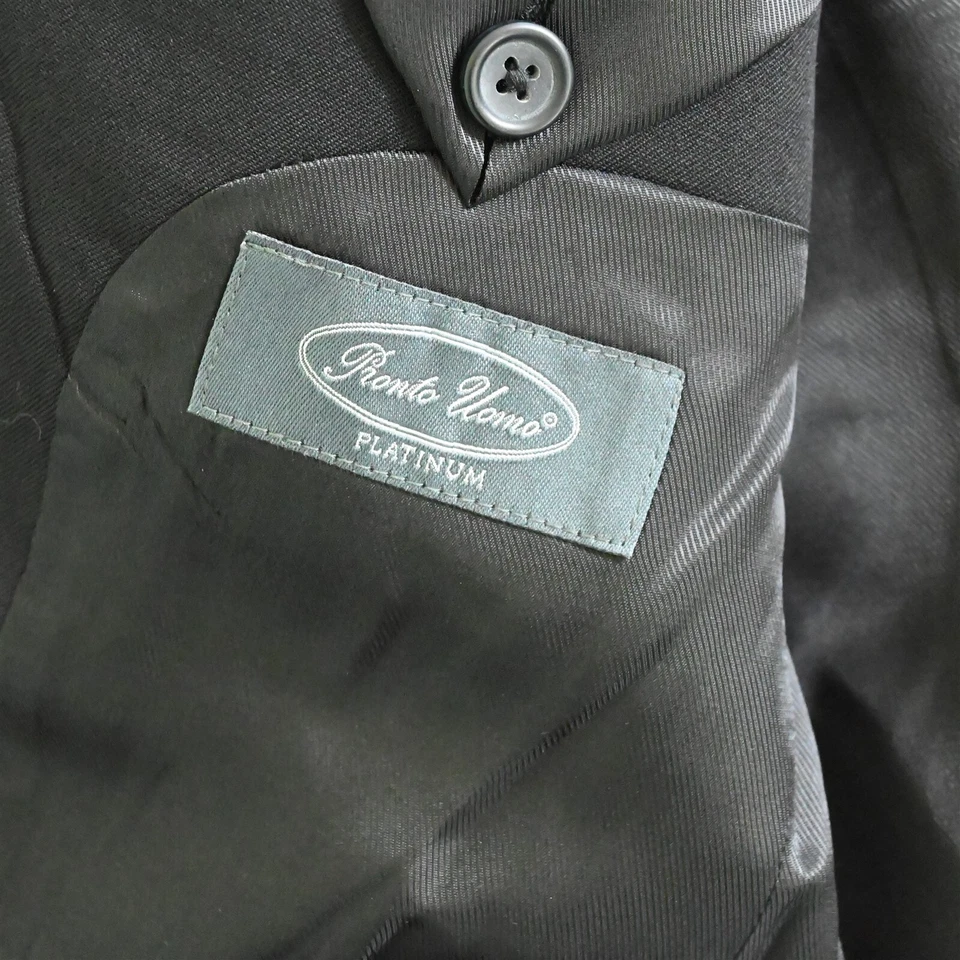 Pronto Uomo Platinum 39R 40R Black 100% Wool Blazer Jacket Sport Coat - Image 4 of 4