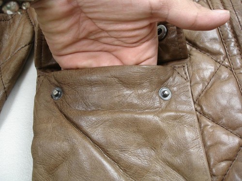 Women's S Eddie Bauer Lamb Brown Leather Goose Down Field Motorcycle Jacket Moto - Picture 11 of 22