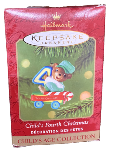 Hallmark Keepsake Child's Fourth Christmas Bear Train Car Ornament - Dated 2002 - Picture 1 of 7