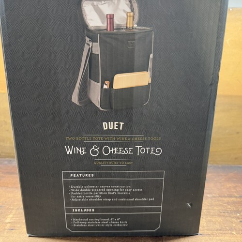 Legacy Brand Duet Wine And Cheese Tote Insulated Bottle Carrier Bag Cheese Board - Picture 9 of 10