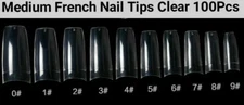 100pc XXL C Curve/Stiletto/French Square/Flat French Coffin Fake False Nail Tips