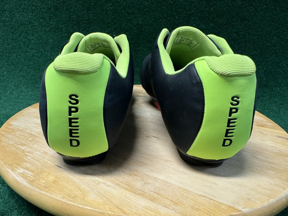 Chaussures De Cyclisme SPEED Microtex - Noir/vert - Taille 41 EU (8 US Homme) - Occasion