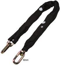 Image of 8mm 3ft Heavy Duty Hardened Steel Square Security Chain Lock Nylon Cover