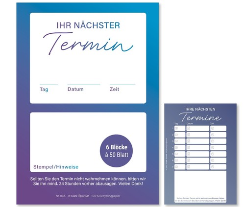 Frank Paperman® | 300-600 Terminzettel, 1-7 Termine, Terminblock je 50 Blatt, A7 - Bild 1 von 25