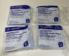 4 pairs , Single Tread Slipper Socks, Universal size, Blue, Individually bagged